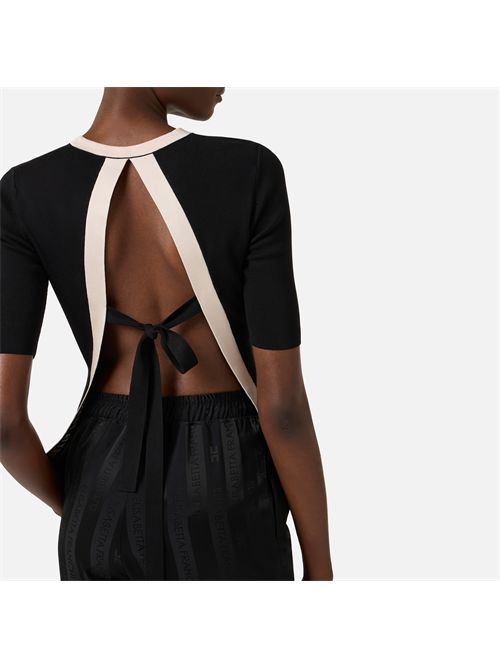 Top in maglia con bande in viscosa lucida ELISABETTA FRANCHI | MK67S61E2/685